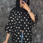 شومیز خال‌دار مدل آستین کیمونو (لطیف و خوش‌قواره)
