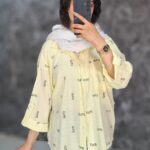 شومیز دخترانه برند میو میو (Miu Miu) پارچه اطلس - مدل آستین گت
