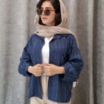 شومیز مجلسی نگین‌دار طرح آبشاری