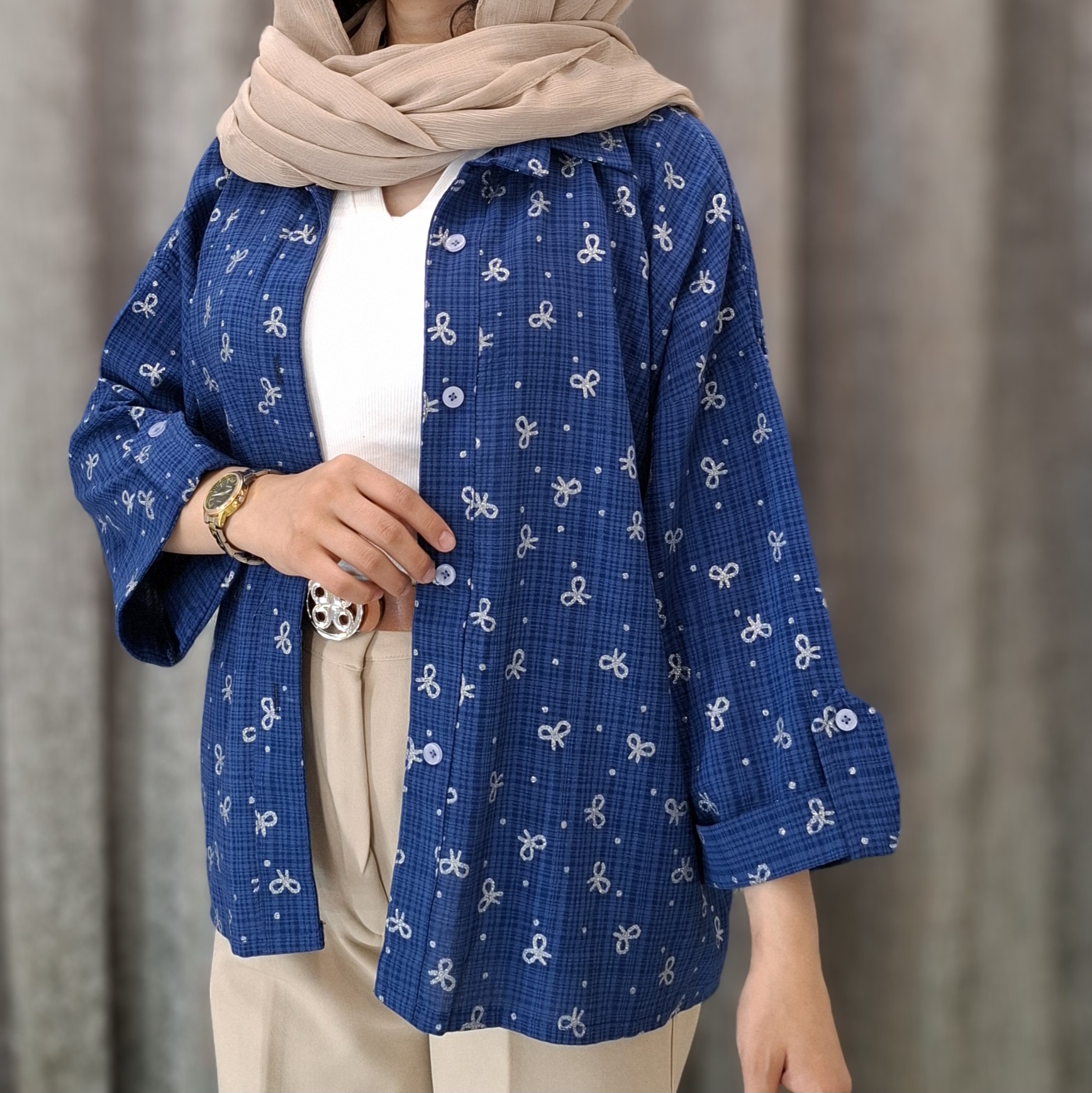 ابی 5 مانتو کادنزا طرح پاپیون و نگیندار - تصویر 1