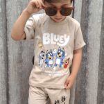 ست تیشرت و شلوارک بچگانه طرح BLUFY