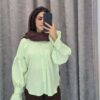 شومیز طرح جین پارچه چروک آستین مچ فانتزی - تصویر 7