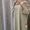مانتو کفتان سه دکمه چوبی