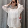 شومیز مانتویی شیشه‌ای طرح پروانه - تصویر 2