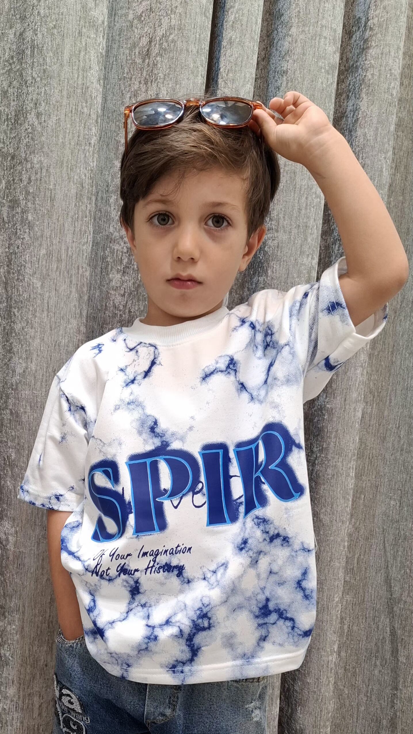 سفید تیشرت سفید اسپرت طرح SPIR (بچگانه) - تصویر 1