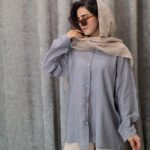 شومیز مانتویی شانتون نگین‌دار