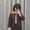 شومیز پارچه مودال دو جیب یقه مردانه - تصویر 5