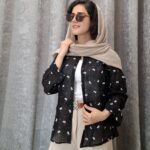 شومیز مانتویی شیشه‌ای طرح پروانه