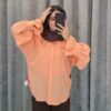 شومیز طرح جین پارچه چروک آستین مچ فانتزی - تصویر 12