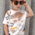 تیشرت پسر اسکیتی لکه های رنگی (بچگانه)