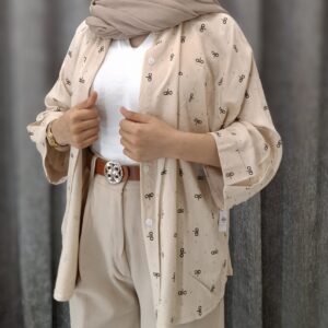 مانتو شیک طرح ALO با جزئیات نگین (زنانه) - تصویر 4