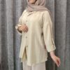 مانتو مدل ینزی ساده یقه شکاری - تصویر 4