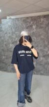تیشرت لانگ طرح Miu Miu (استایل برند و قواره آزاد)