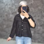 شومیز شیشه‌ای دو‌تکه همراه با تاپ سفید (زنانه)