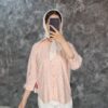 شومیز لمه طرح پاپیونی پایین‌گرد – یقه شکاری و جلو دکمه - تصویر 7