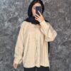 شومیز مجلسی نگیندار طرح خطی ستونی – یقه شکاری (زنانه) - تصویر 2