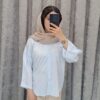 شومیز شیشهای راه راه ریز مدل آستین دکمهدار (یقه مردانه و پایین گرد) (زنانه) - تصویر 7