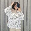 شومیز دخترانه گلدار مدل یقه چیندار (بدون دکمه و جلو گرهای) - تصویر 4