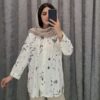 شومیز مانتویی پارچه پری طرح گازوئیلی (مدل آستین گت و پاکتی) (زنانه)