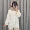 شومیز مانتویی پارچه پری طرح گازوئیلی (مدل آستین گت و پاکتی) (زنانه) - تصویر 3