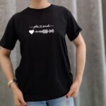 تیشرت دخترانه طرح ضربان قلب و نوشته