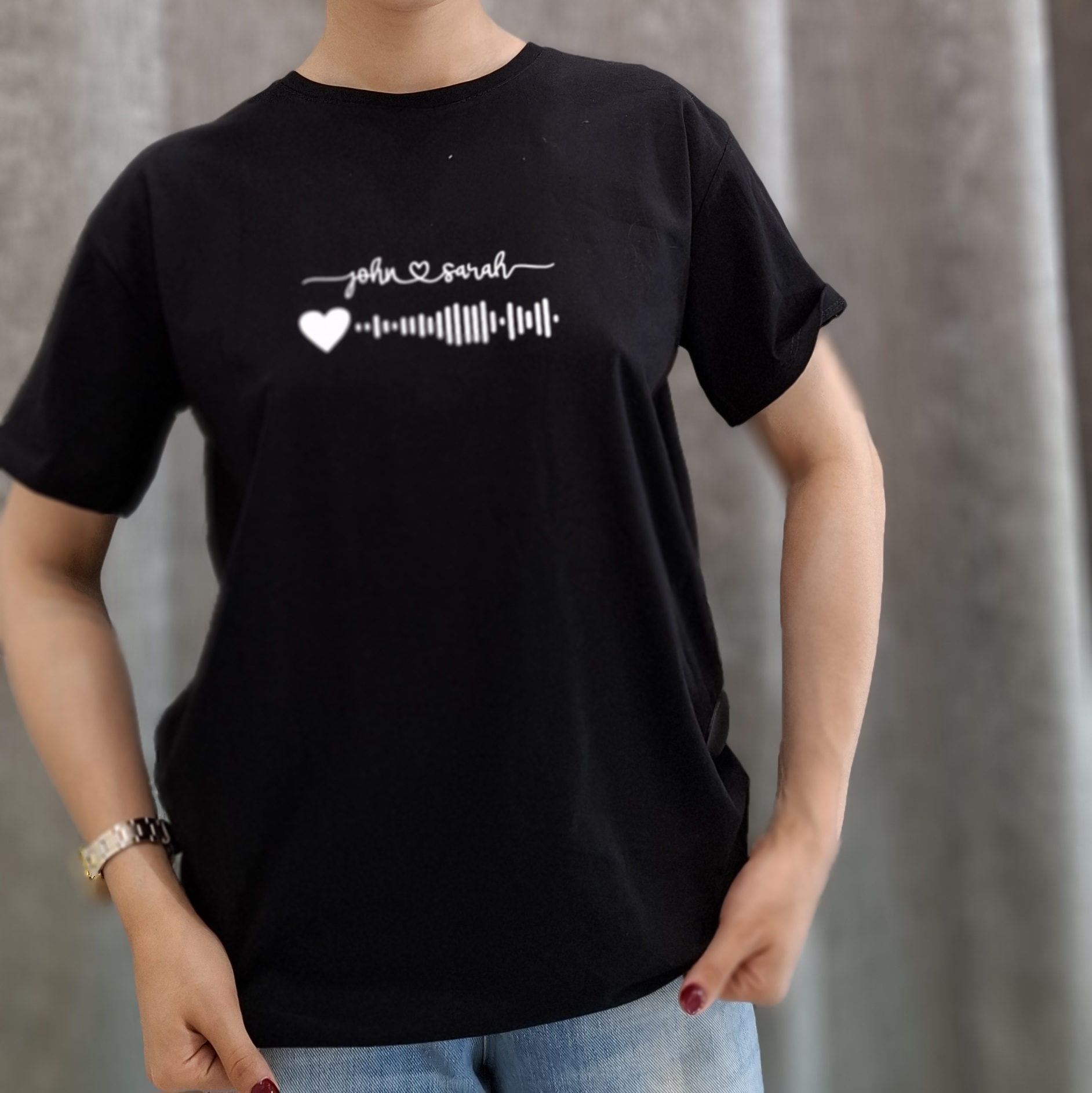 ۲۰۲۶۰۵۲۵_۱۱۳۸۱۲ تیشرت دخترانه طرح ضربان قلب و نوشته - تصویر 1