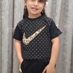 ست تیشرت و شلوار طرح نایک پلنگی و پاپیون(بچگانه)