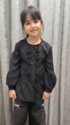 شومیز مشکی صوفیا مدل پاپیوندار (بچگانه)