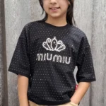 تیشرت مشکی طرح تاج Miu Miu(بچگانه)