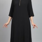 مانتو کفتان بلند یقه زیپی (زنانه)