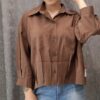 مانتو کوتاه مودال چین‌دار دو جیب - تصویر 6