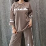 ست تیشرت و شلوار بالنسیاگا طرح سه‌خط (زنانه)