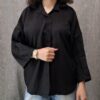 مانتو شانتون آستین بلند - طرح نوار دکمهدار