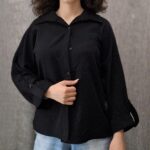 مانتو ینزی طرح‌دار کوتاه - مدل آستین پاگن‌دار