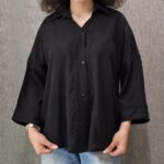 مانتو مشکی یقه دلبری