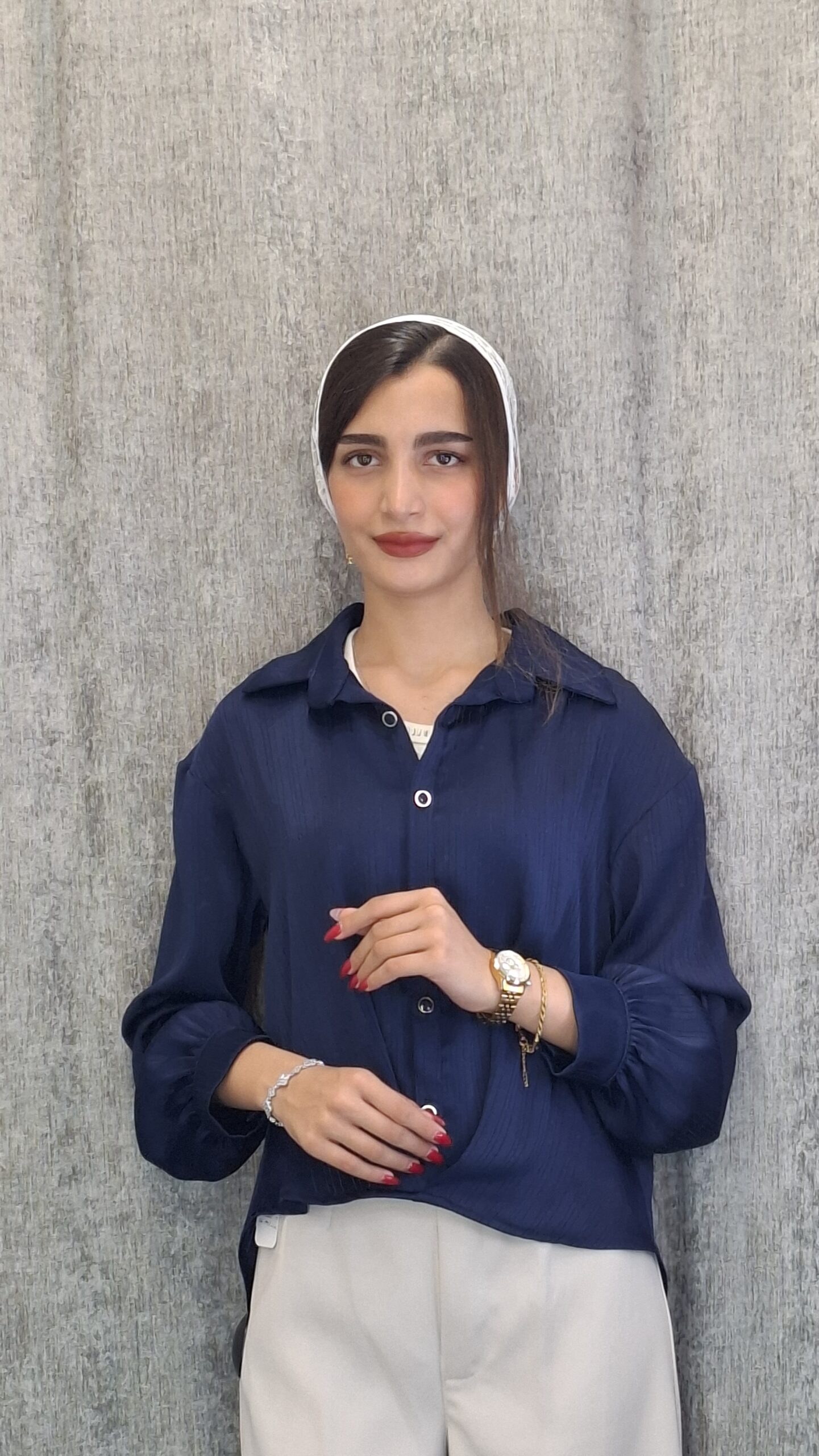 سرمه ای شومیز پشت بلند مدل مارشال(زنانه) - تصویر 1