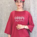 تیشرت لانگ طرح برگ(زنانه)