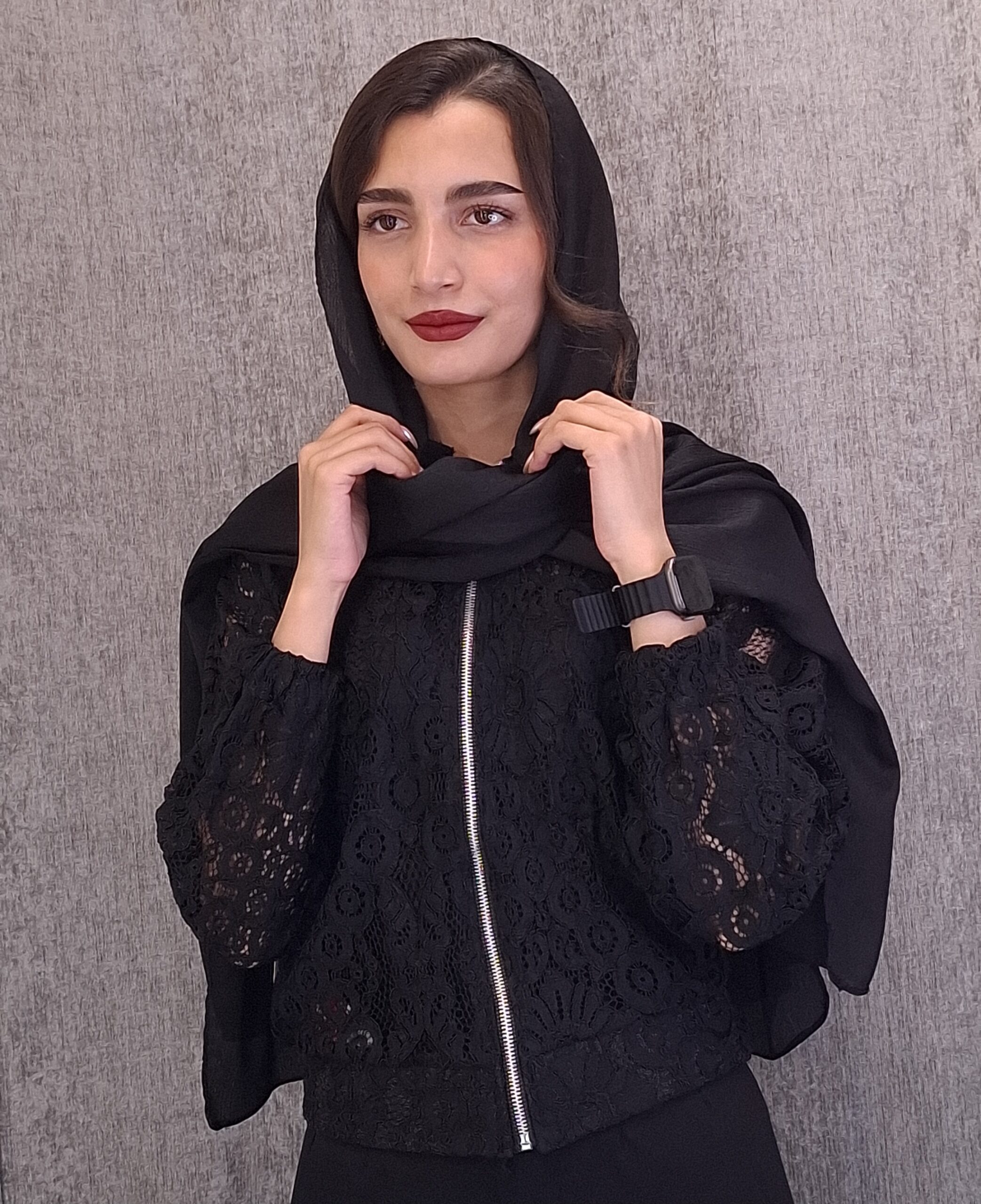 مشکی مانتو دانتل بامبر (زنانه) - تصویر 1