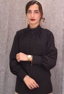 شومیز پردکمه کج راه(زنانه) - تصویر 3