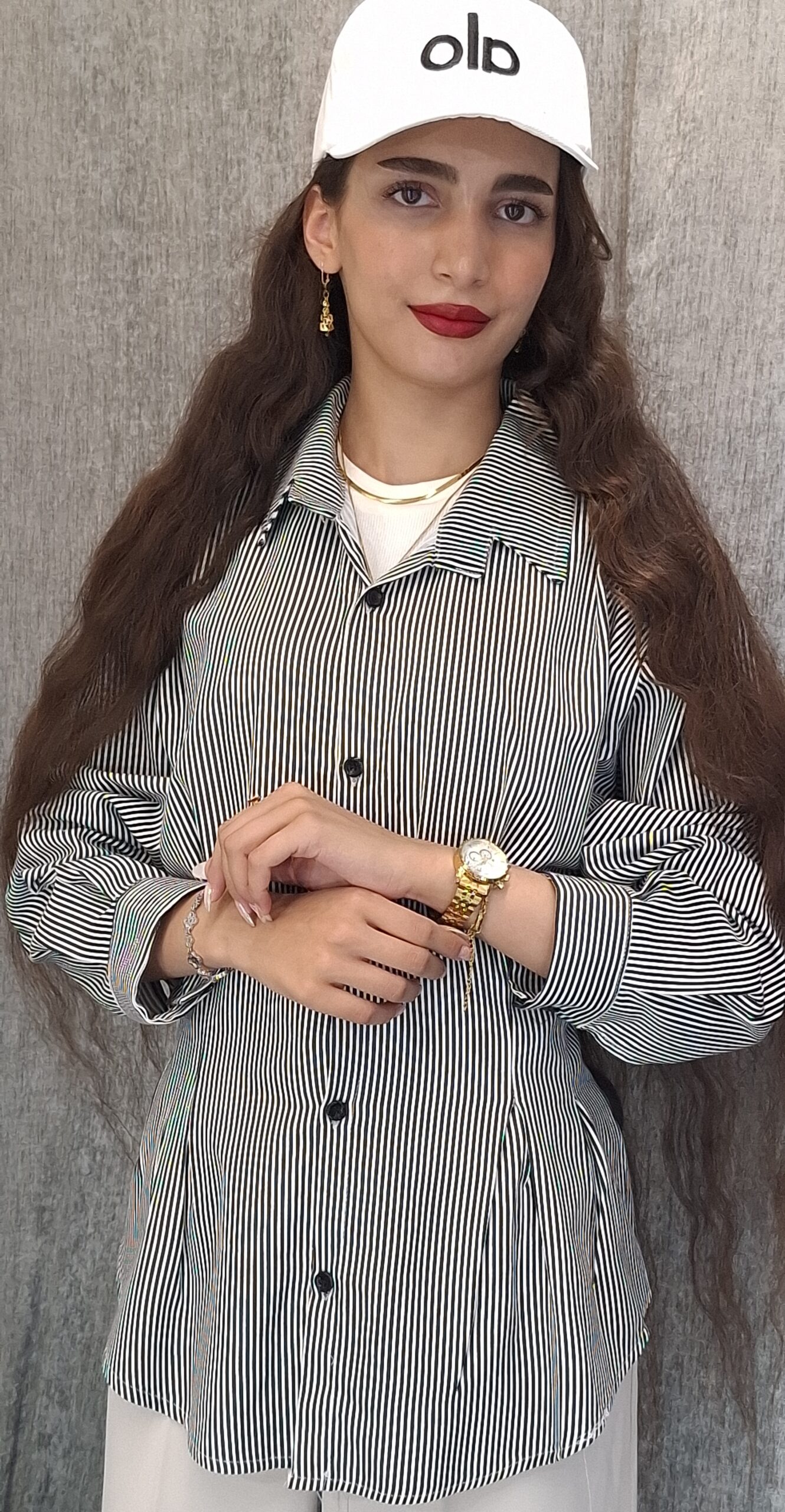مشکی مانتو راه راه پشتبندی(زنانه) - تصویر 1