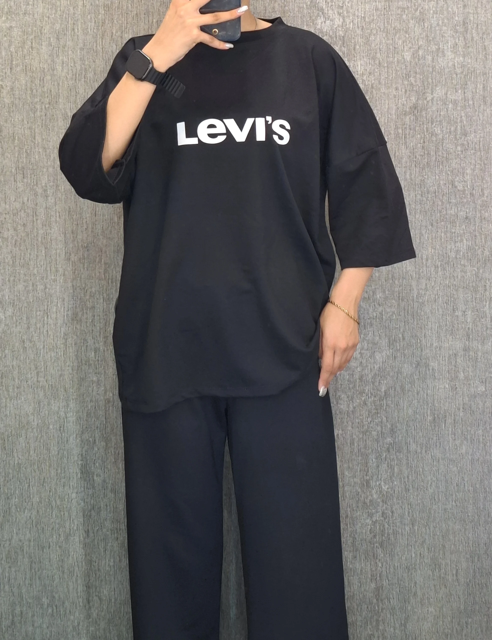 مشکی.- 3 (۱) ست تیشرت و شلوار LEVI'S(زنانه) - تصویر 1