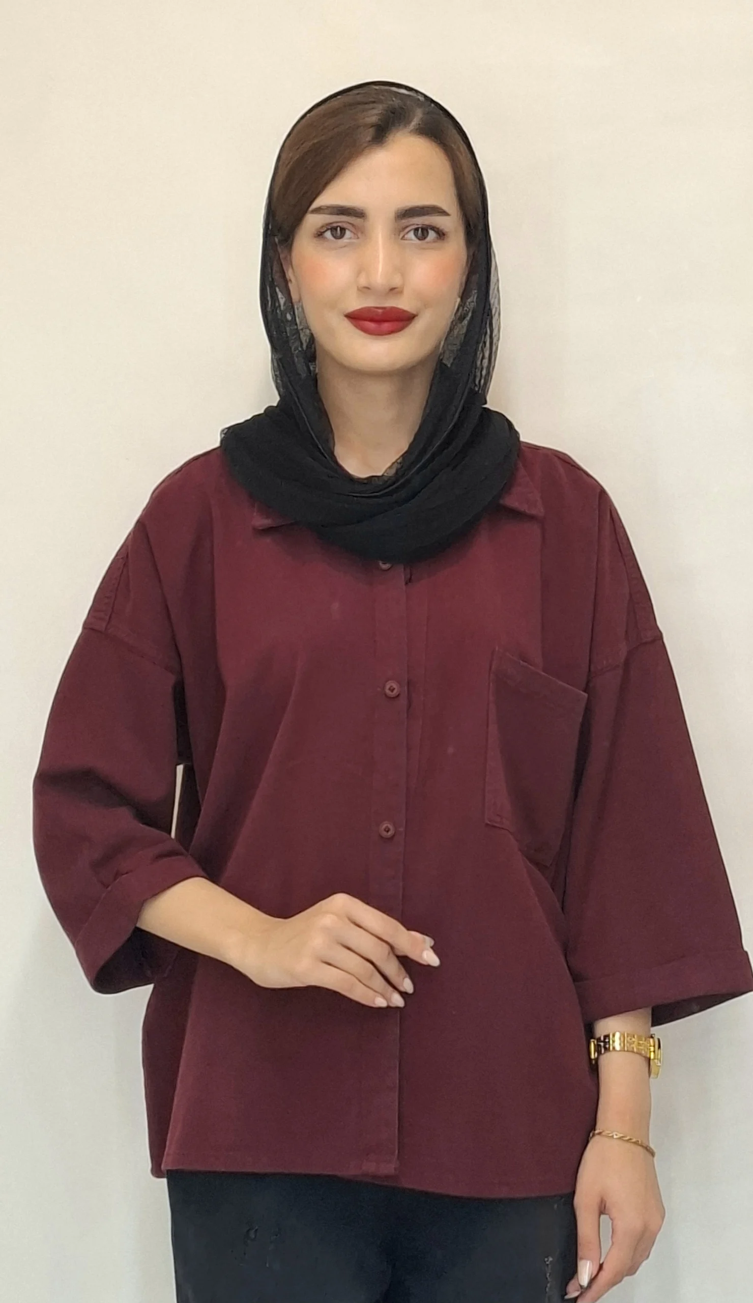 زرشکی. مانتو کتان باکسی(زنانه) - تصویر 1
